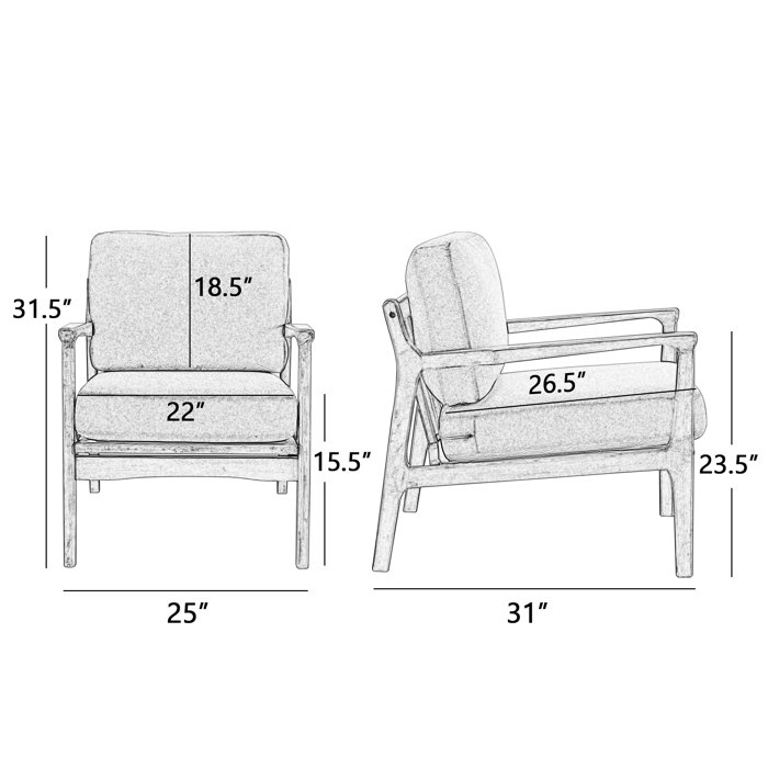 Corrigan Studio® Lachaun 25" Wide Linen Upholstered Arm Accent Chair